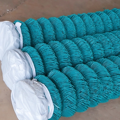 Green Plastic Coated Chain Link Fencing Hot Dipped Diamond Wire Mesh  Anti corrosion and anti rust