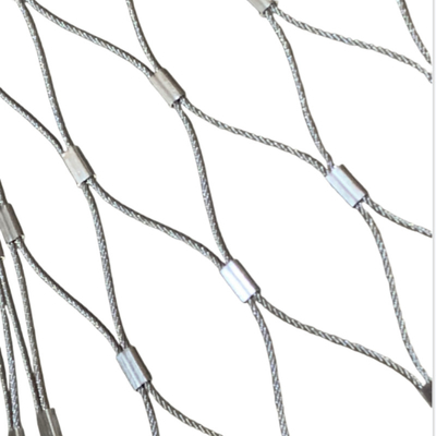 Ferrule Flexible Stainless Steel Animal Wire Rope Mesh For Anti Falling